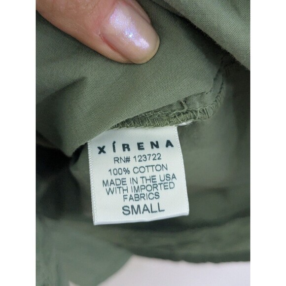 XiRENA Agnes Green Button-Up Mini Dress 100% cotton Short Sleeve Wrap Sz S *Read - Picture 6 of 9